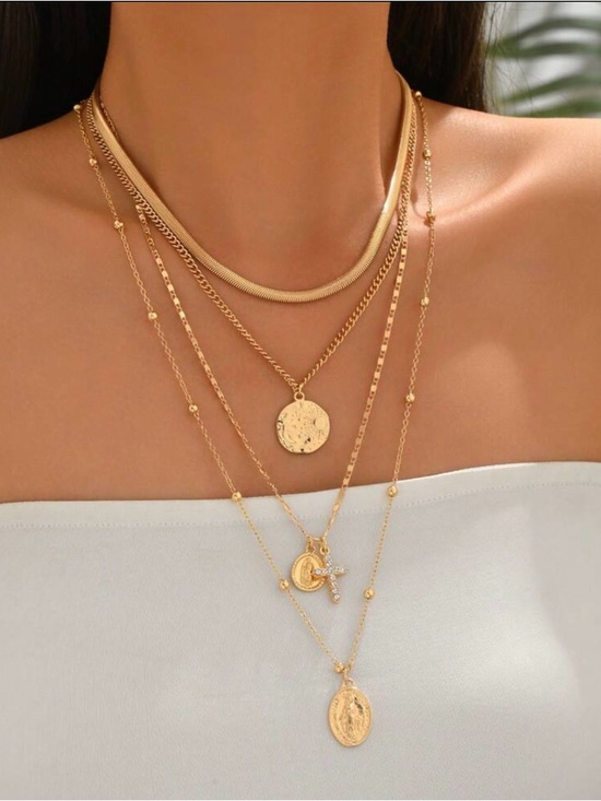 Jewelry - Gold Layered Pendant Necklace Set - Women's Jewelry